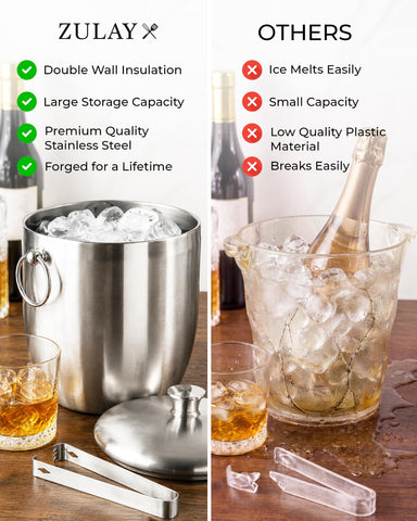 Zulay Kitchen ice bucket on party table keeping cocktails cold during entertaining