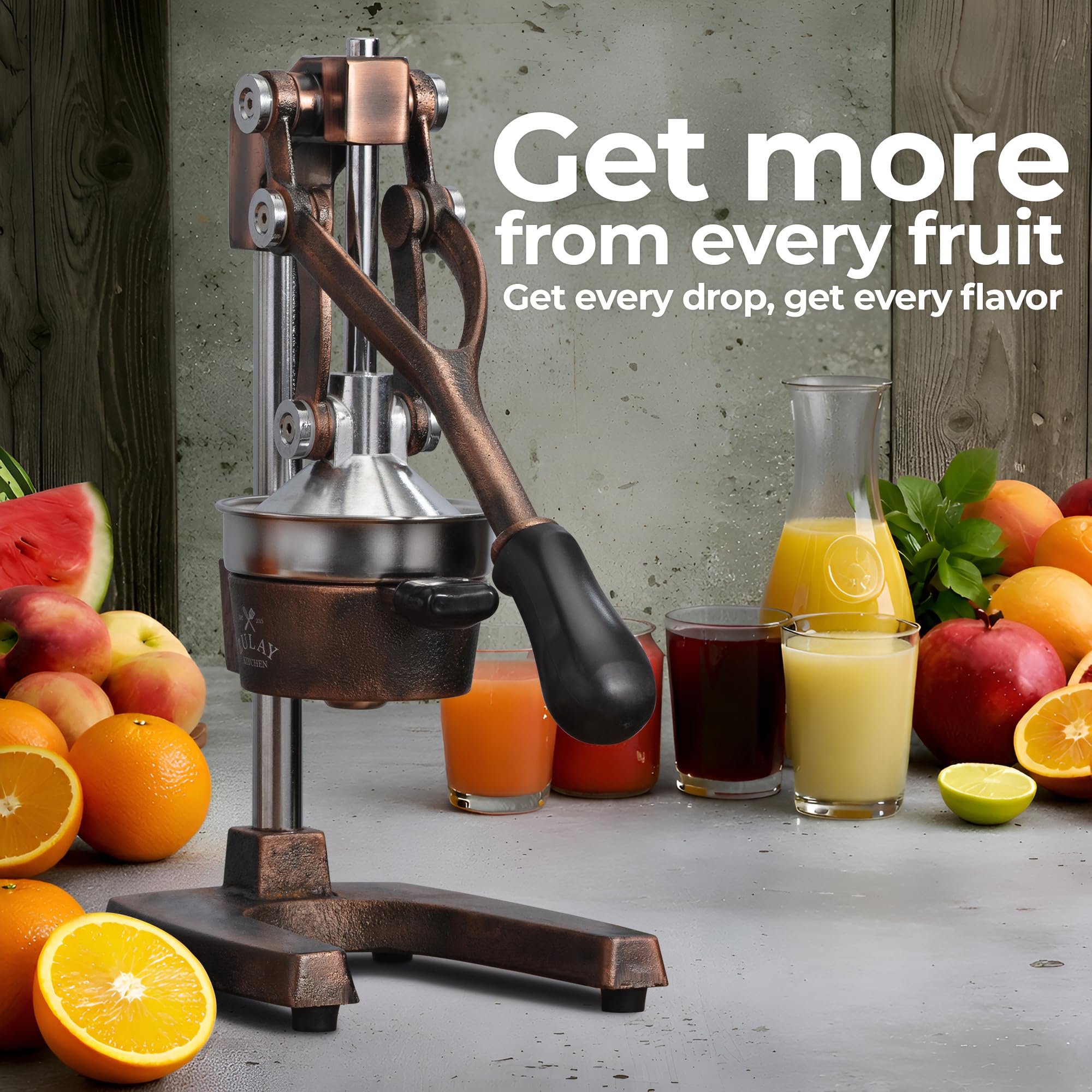 Zulay Kitchen juicer on kitchen counter in lifestyle scene for everyday use appeal