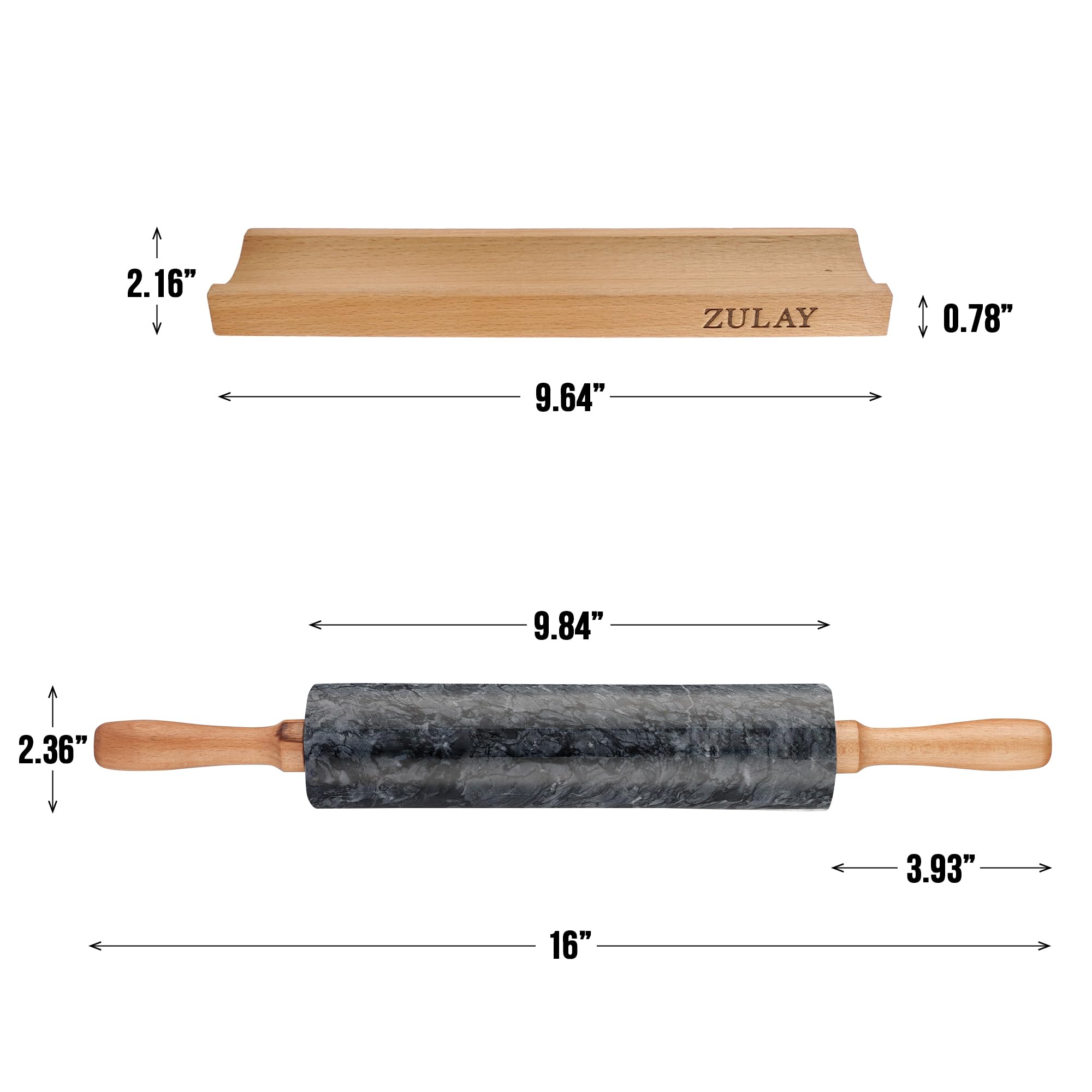 Zulay Kitchen rolling pin in use flattening dough for pastry with effortless rotation