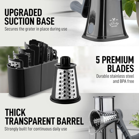 Zulay Kitchen drum insertion showing secure, tool-free swapping for quick changes