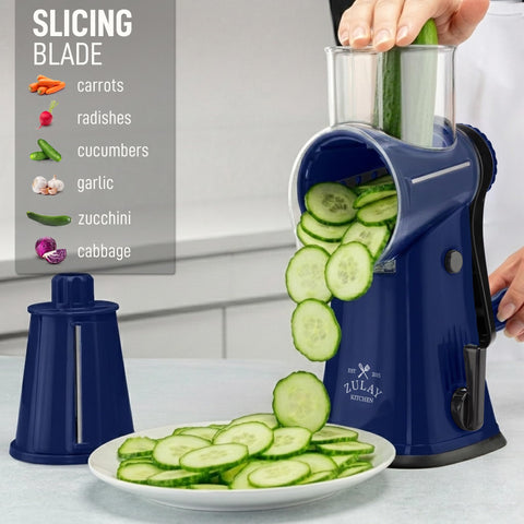 Zulay Kitchen food pusher close-up keeping fingers away from blades