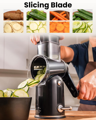 Zulay Kitchen food pusher detail keeping hands away from blades for safer operation