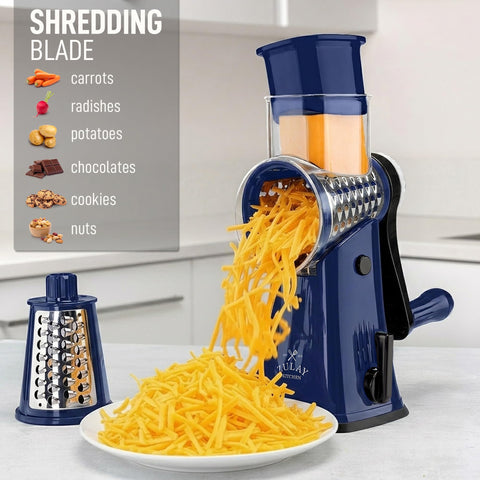 Zulay Kitchen handle close-up showing ergonomic crank for fast shredding