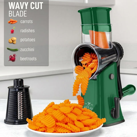 Zulay Kitchen handle close-up with ergonomic grip for faster hand-crank use