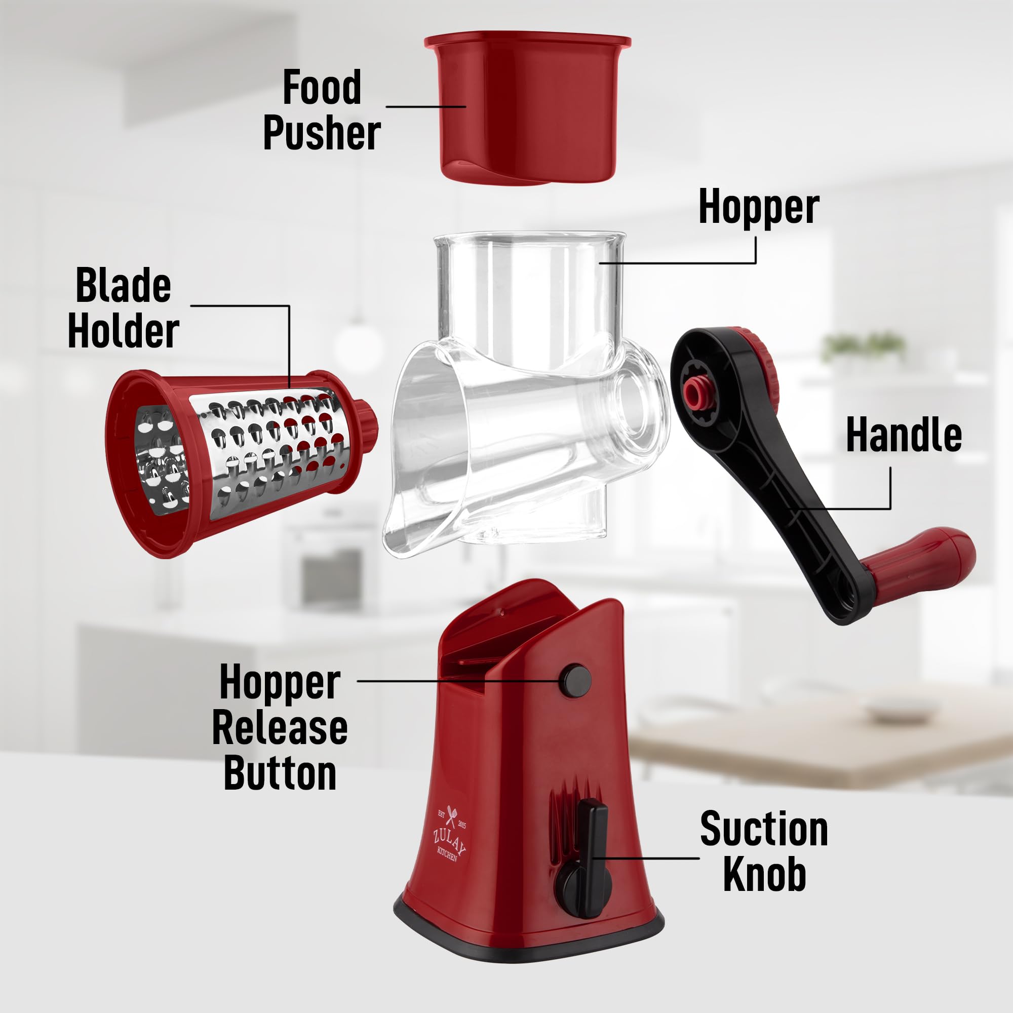 Zulay Kitchen size comparison showing hand-held scale for easy countertop fit