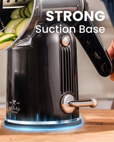Zulay Kitchen grater held in hand for scale showing compact footprint and portability
