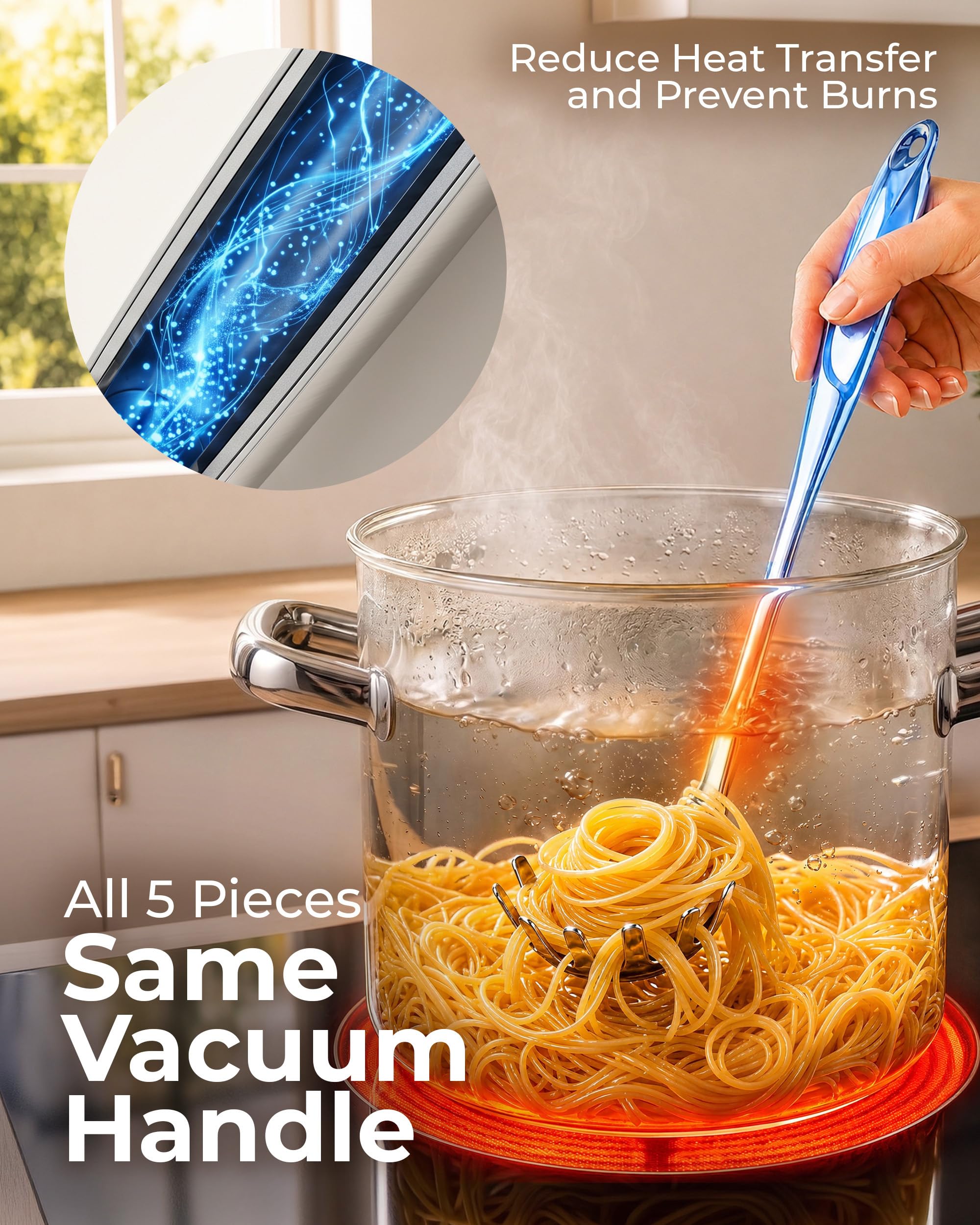Zulay Kitchen set displayed in utensil crock for neat counter storage and accessibility