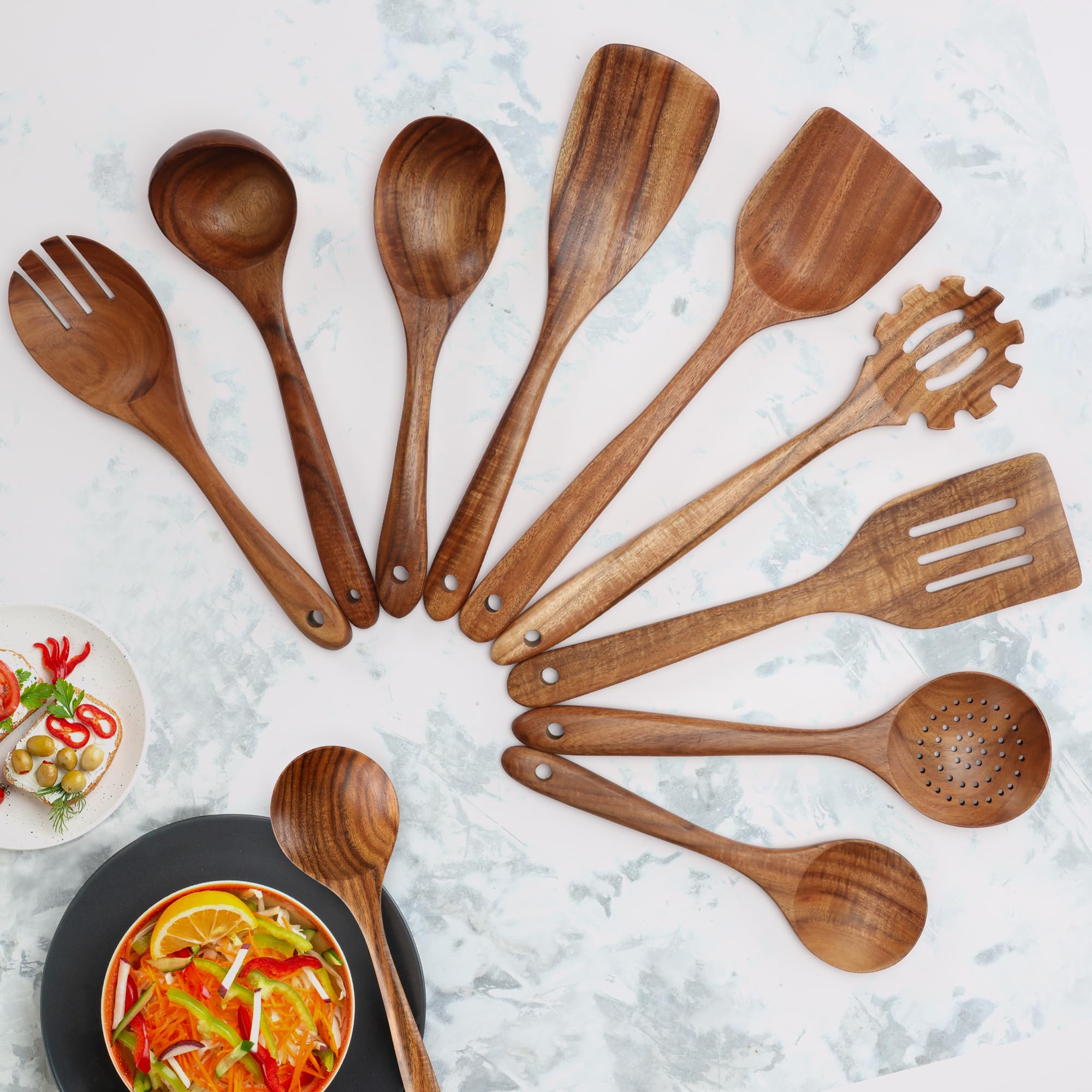 Zulay Kitchen utensils beside a measuring spoon for clear size comparison