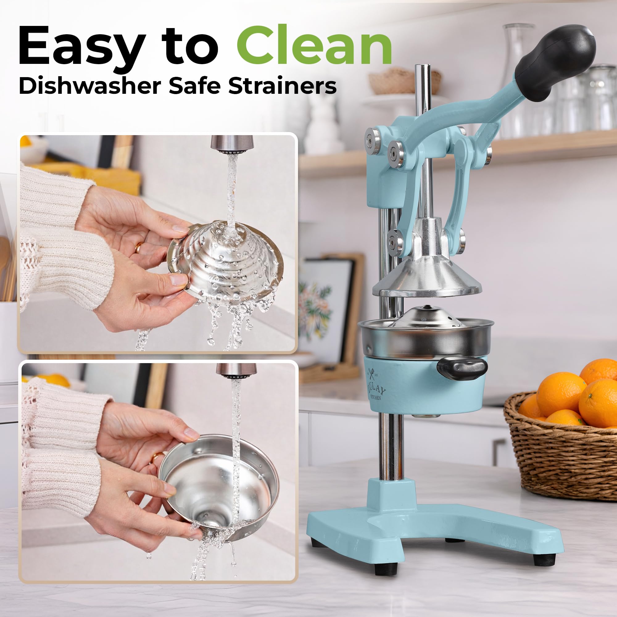 Zulay Kitchen size comparison with lemon lime and grapefruit showing capacity