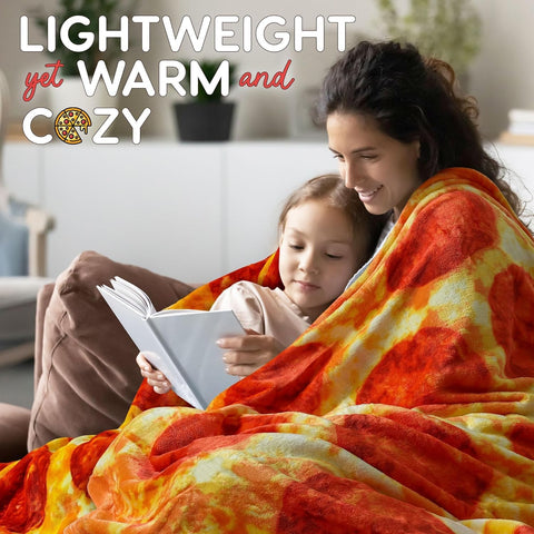 Zulay Kitchen blanket next to person showing 60-inch size and coverage