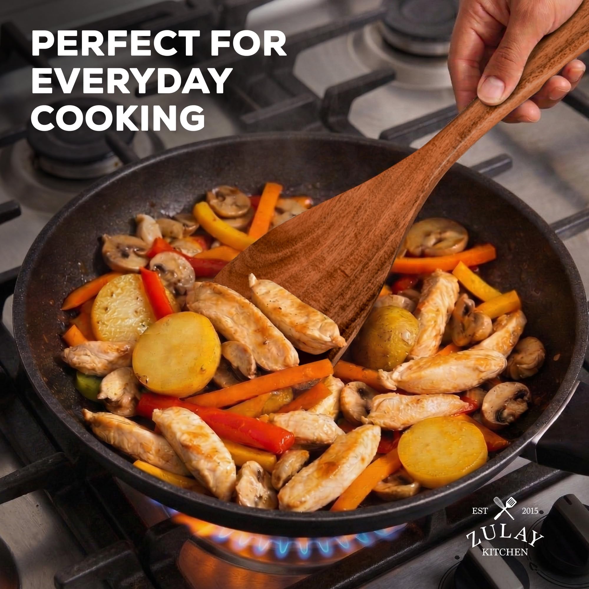 Zulay Kitchen spatula and turner handle detail offering comfortable grip