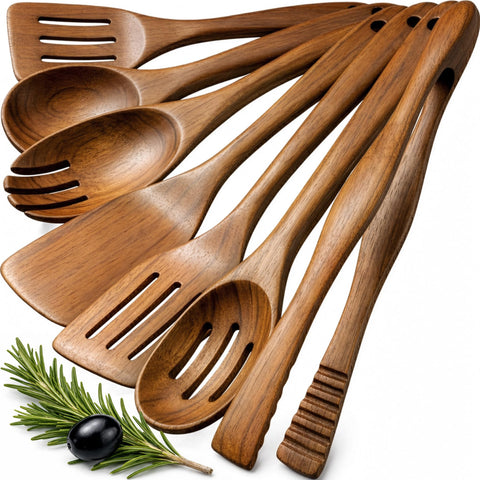 Zulay Kitchen full 7-piece teak set displayed, elegant and durable