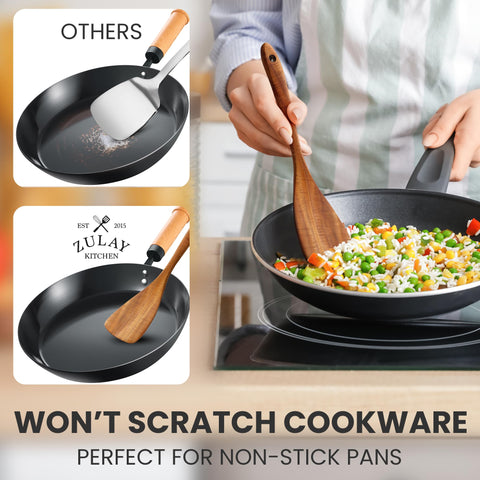 Zulay Kitchen tongs gripping roasted vegetables with secure hold