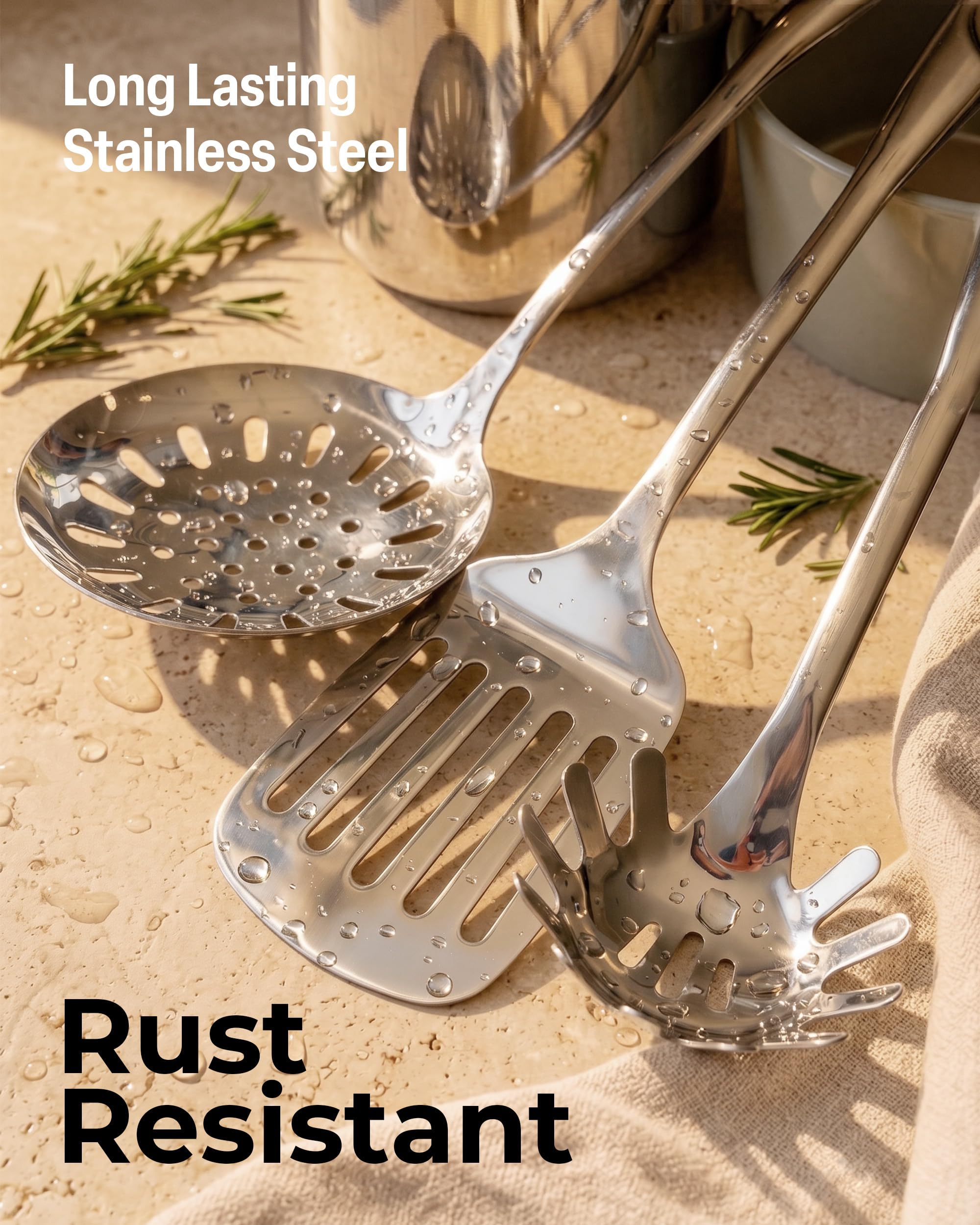 Zulay Kitchen non-slotted spatula detail showing smooth surface for gentle lifting