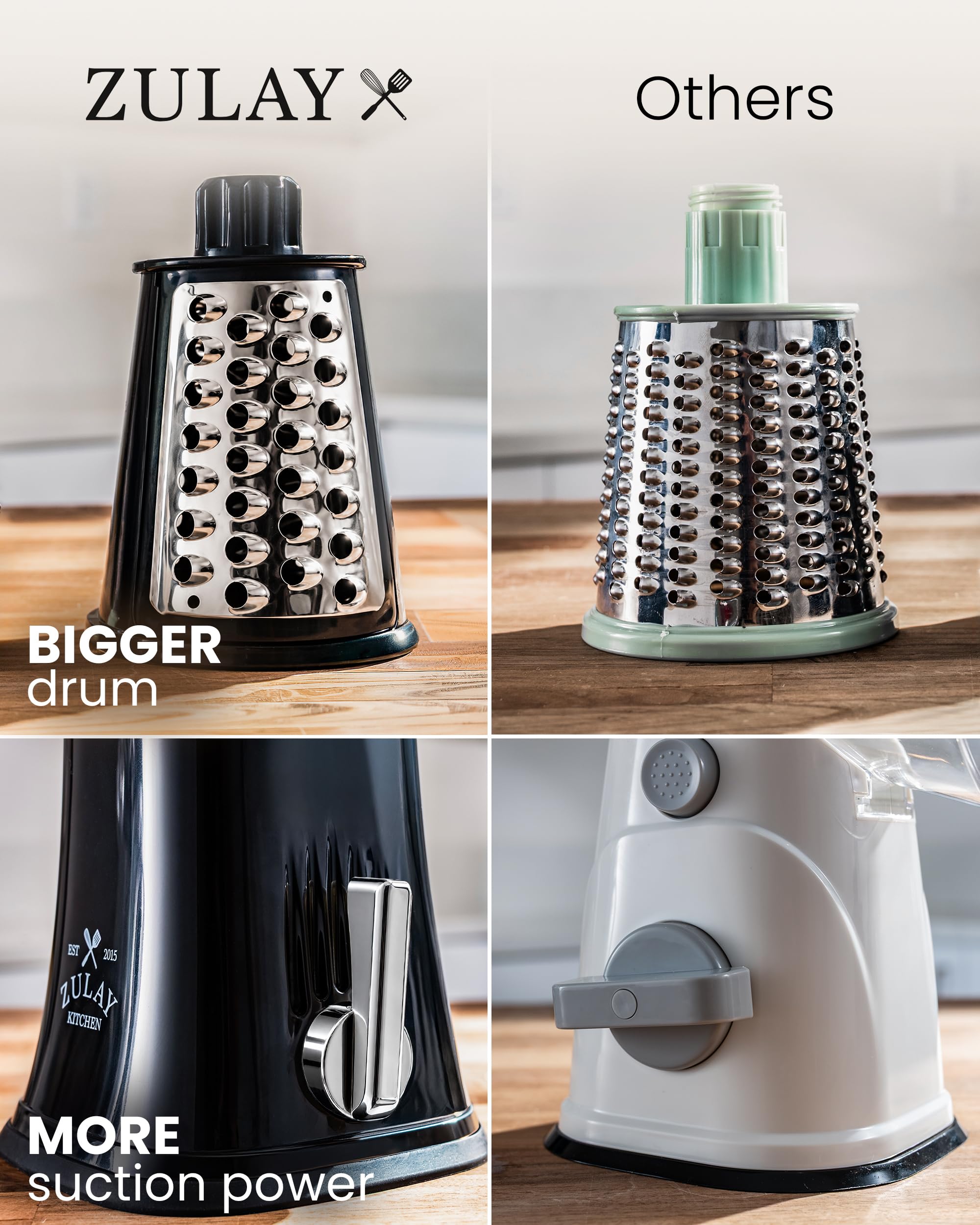 Zulay Kitchen compact storage case containing grater parts for neat organization