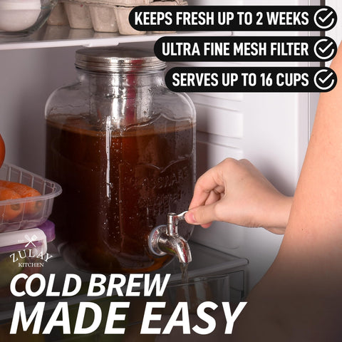 Zulay airtight lid and leak-resistant spigot detail for tidy pouring and freshness