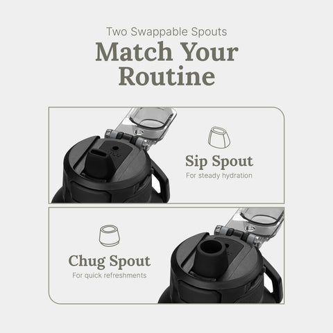 ZULU Powerfill Pro chug spout close-up for high-flow hydration, rapid refills