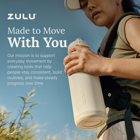 ZULU Powerfill Pro in gym setting beside towel and weights for active lifestyle benefit