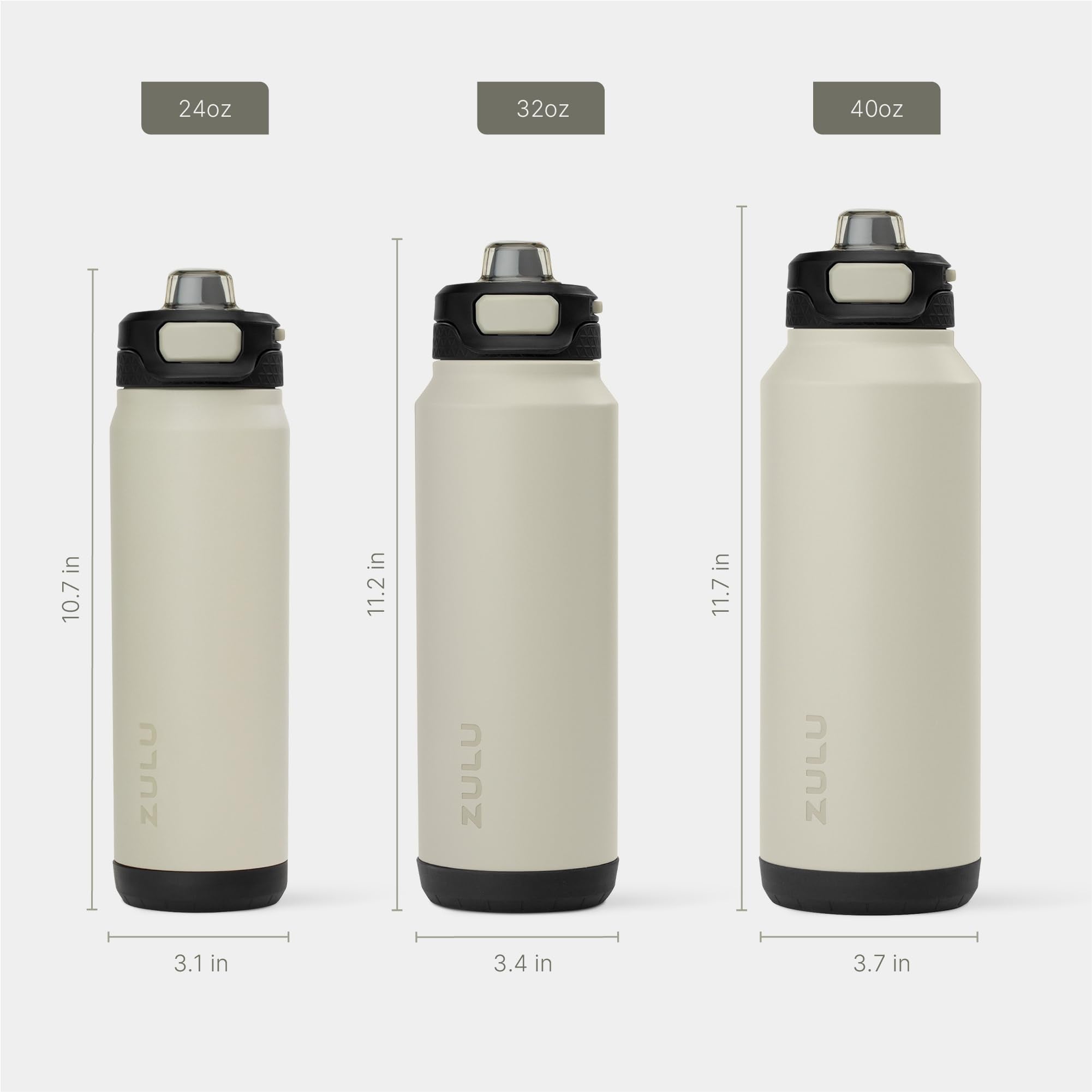 ZULU Powerfill Pro locking lid and wide carry loop securing liquids and easy transport