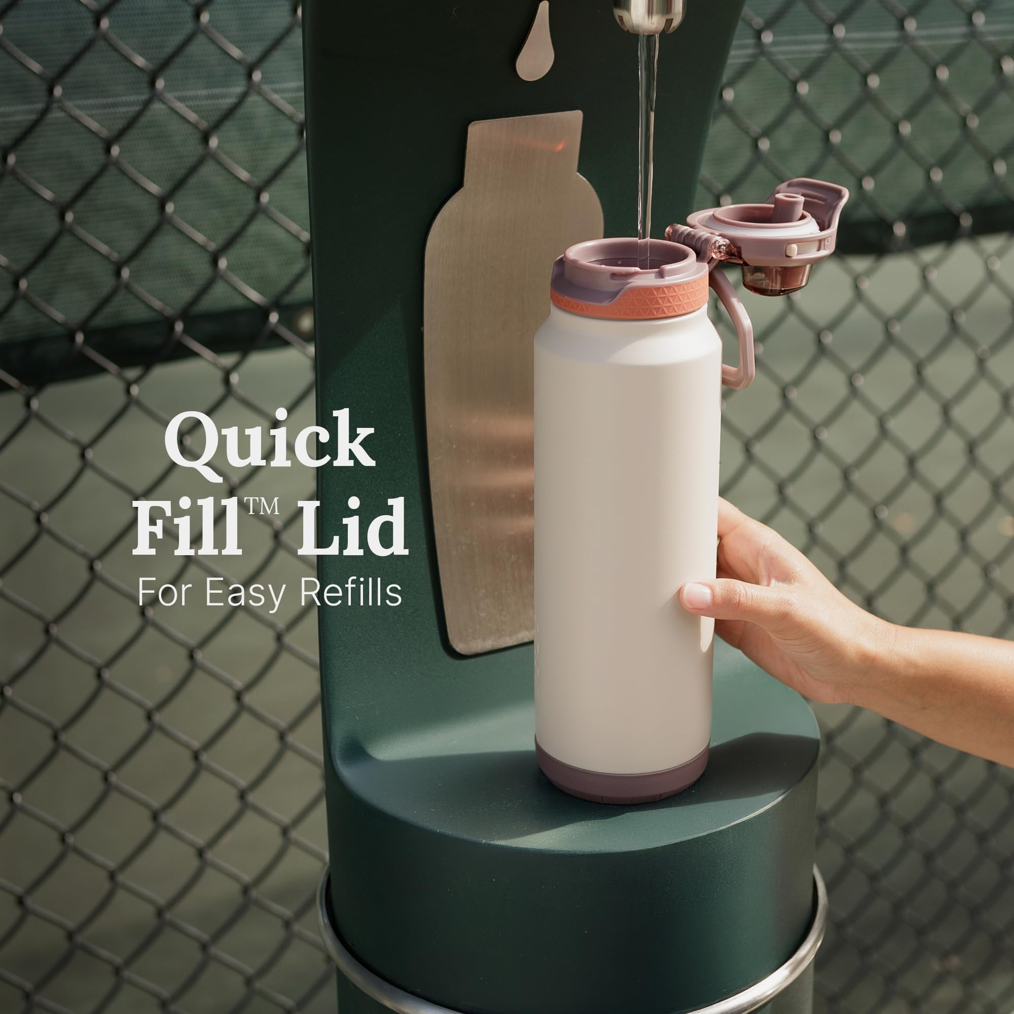 ZULU Powerfill Pro Quick Fill lid open for fast refills, convenient one-handed use
