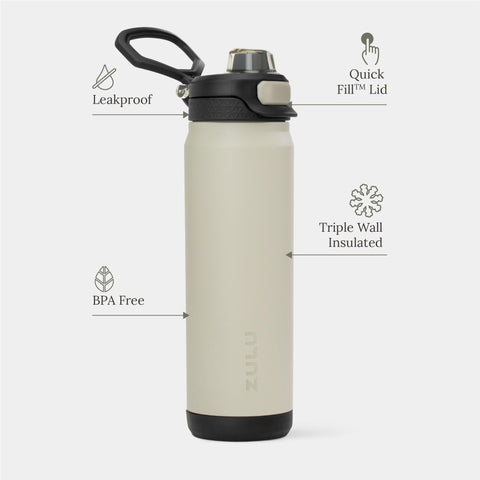 ZULU Powerfill Pro sip spout closeup for controlled drinking while on the move