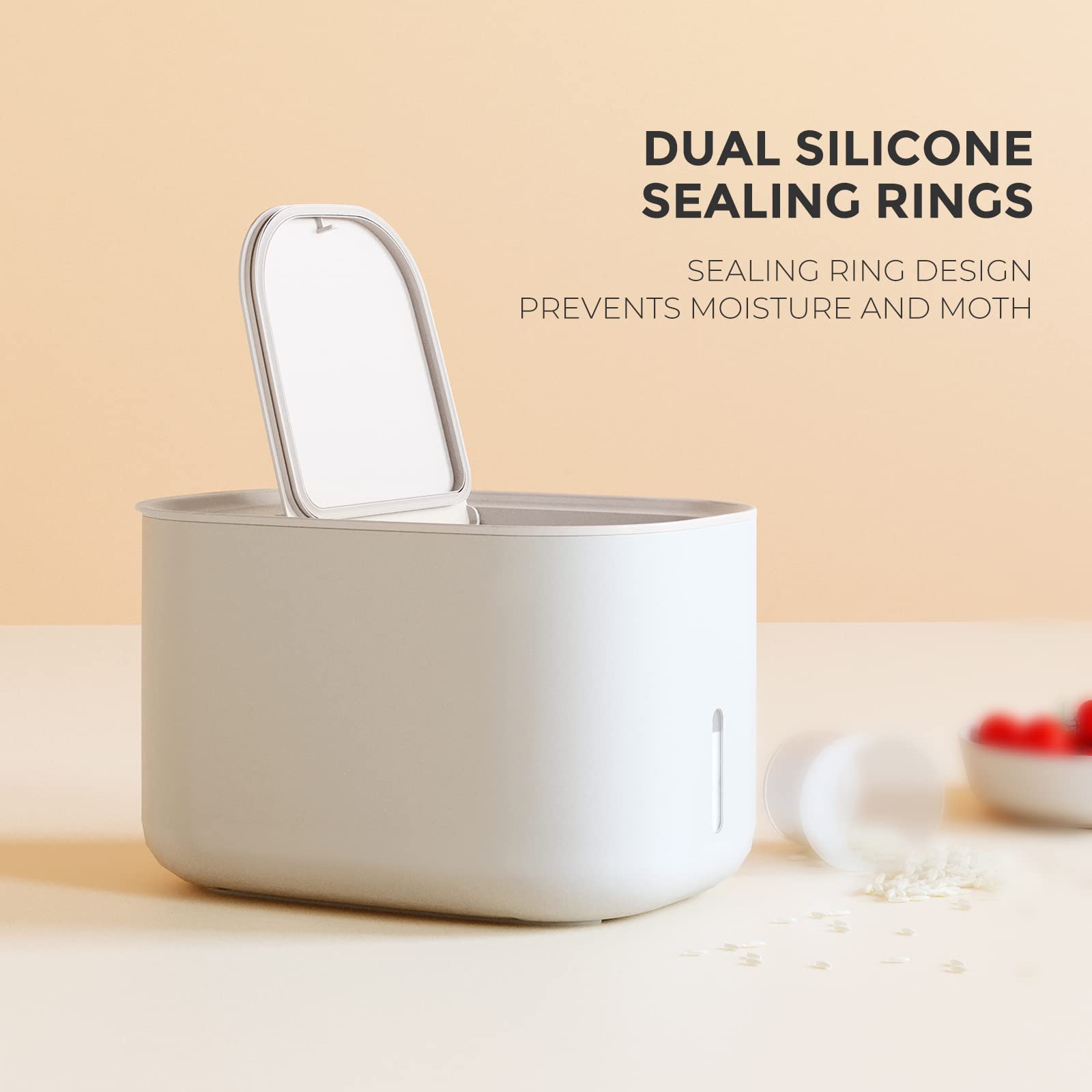 Zuutii next to measuring cup to show size and capacity at glance