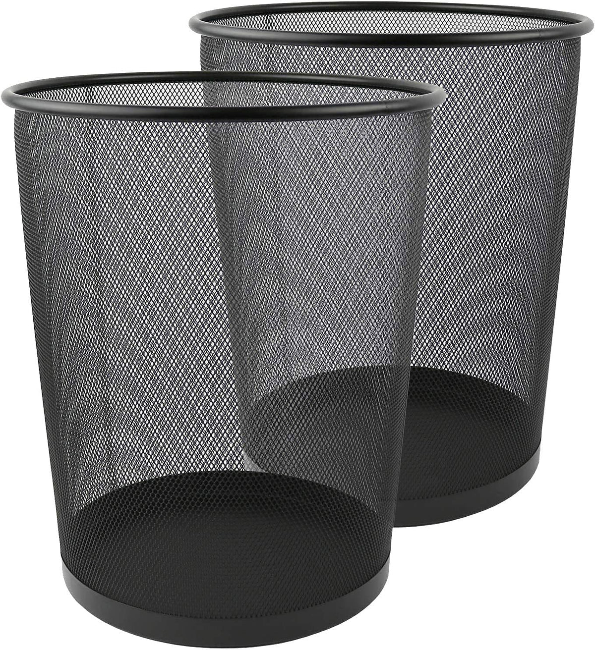 Zuvo front view of mesh waste basket showing sleek modern profile and tidy look