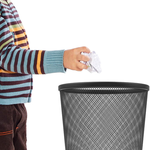 Zuvo mesh bin placed in living room showing discreet style and clutter control