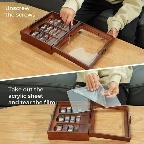 ZVCAQ in use with hand knocking over tiny books for quick tactile relief