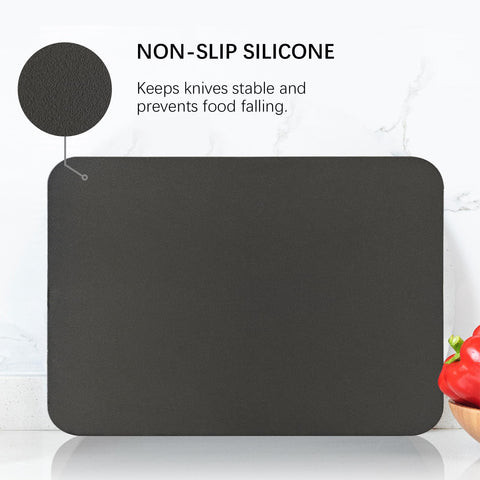 ZVP mat folded and pouring chopped vegetables showing spill-free transfer benefit