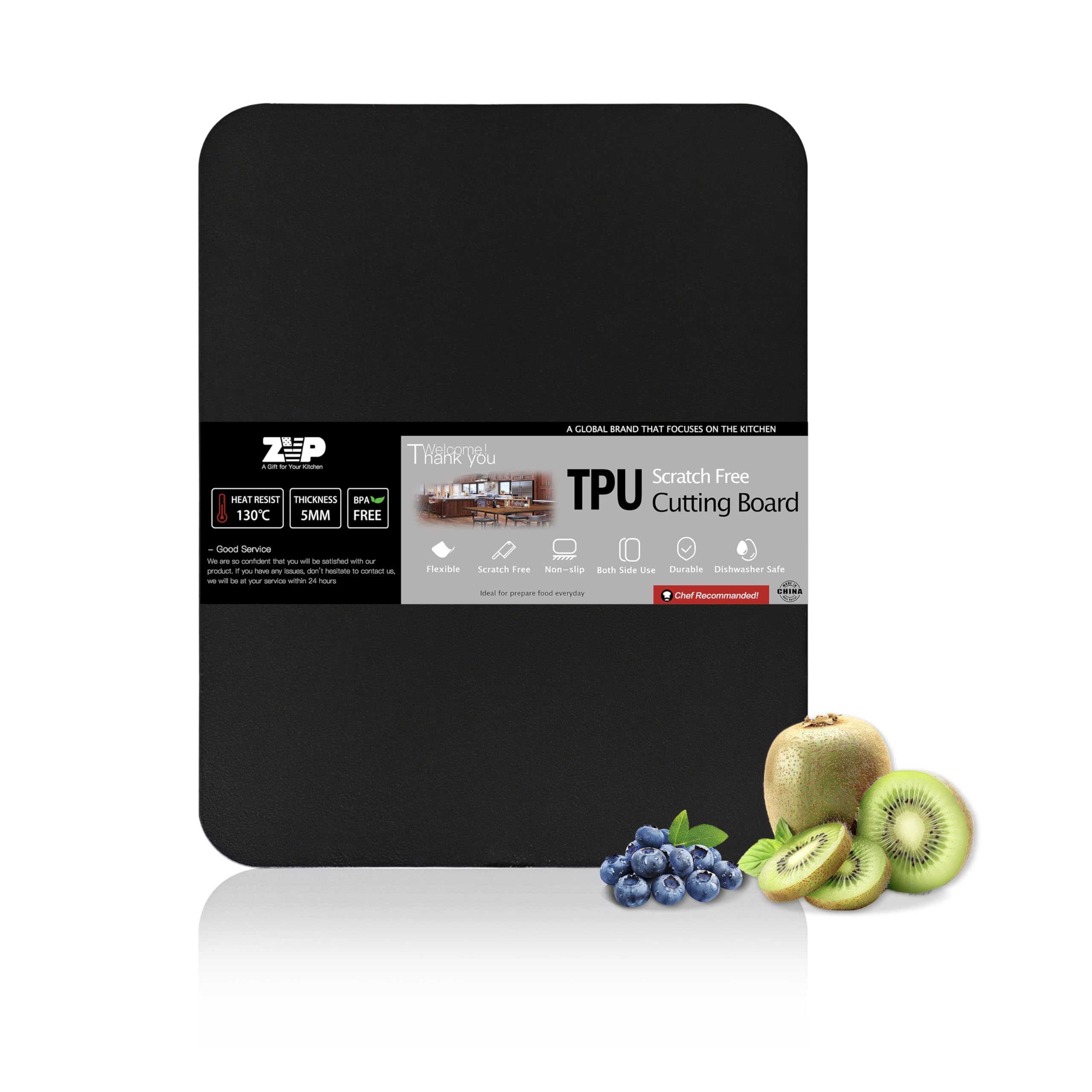ZVP front view of cutting mat showing dimensions and durable surface benefit