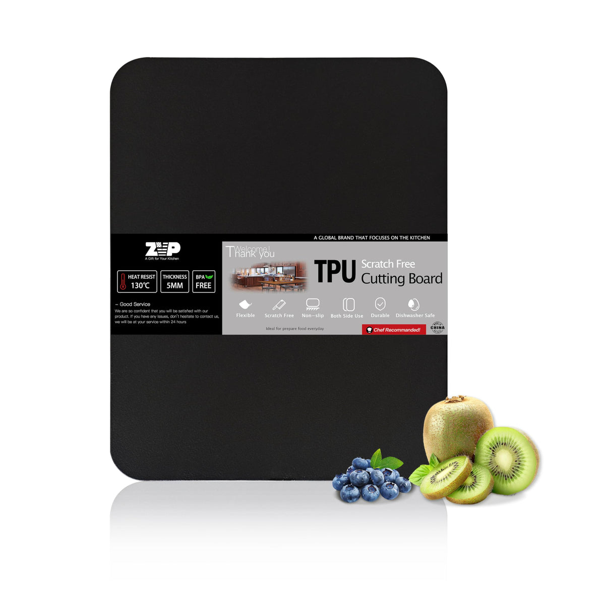 ZVP front view of cutting mat showing dimensions and durable surface benefit