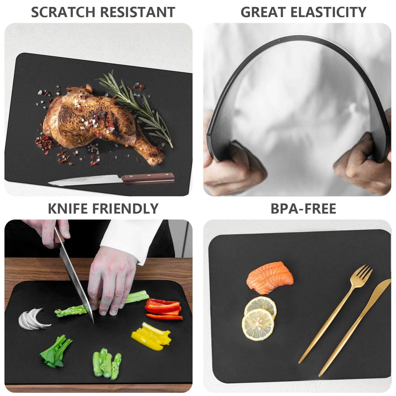 ZVP cutting mat on countertop with food prep showing everyday kitchen convenience