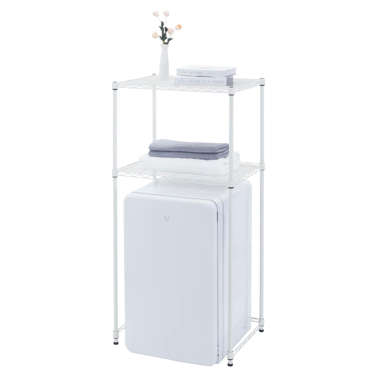 Zvyteay front view of assembled shelf showing organized storage benefit