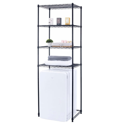 Zvyteay full front view of 4-tier shelf showing compact organization benefit