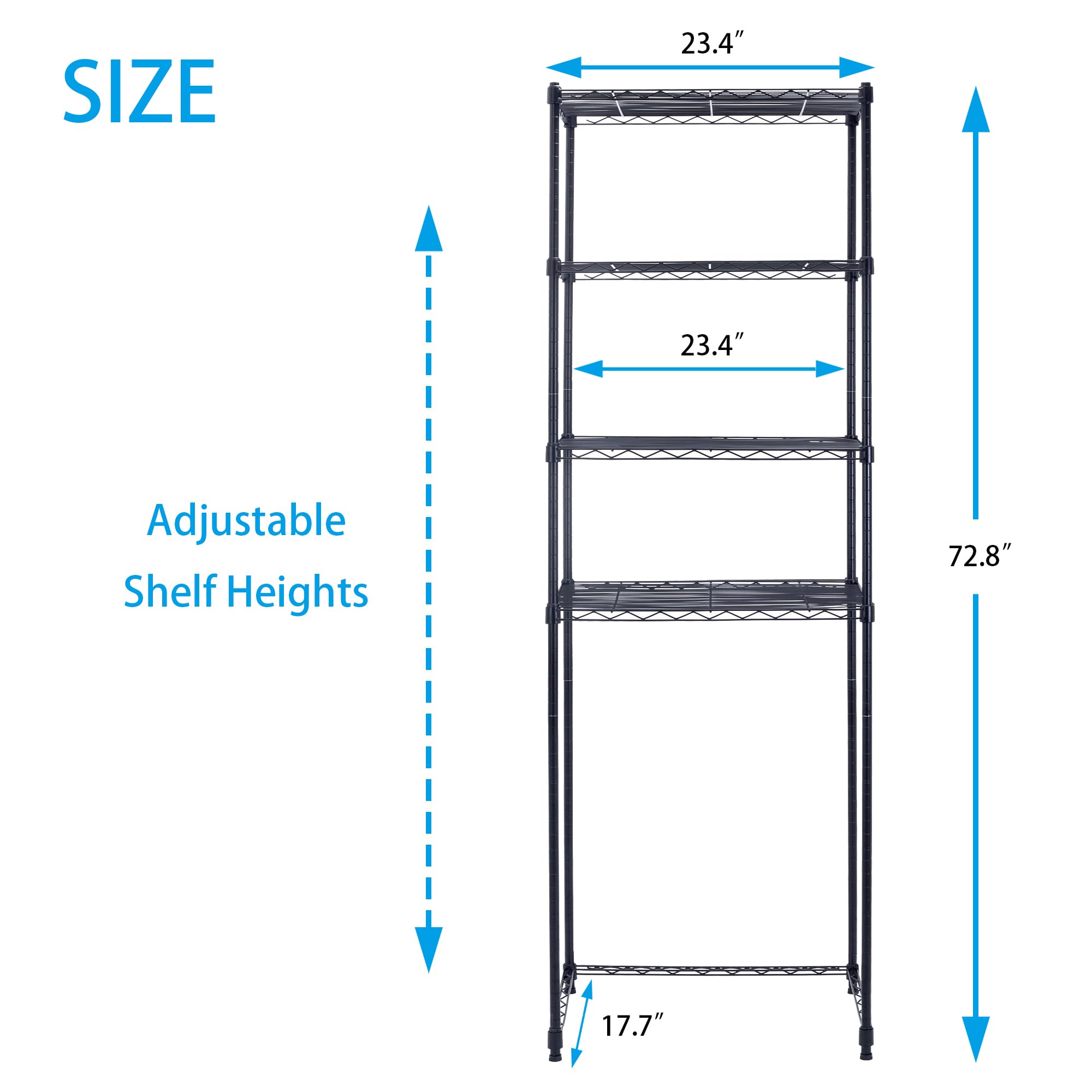 Zvyteay hands adjusting shelf height showing customizable spacing benefit