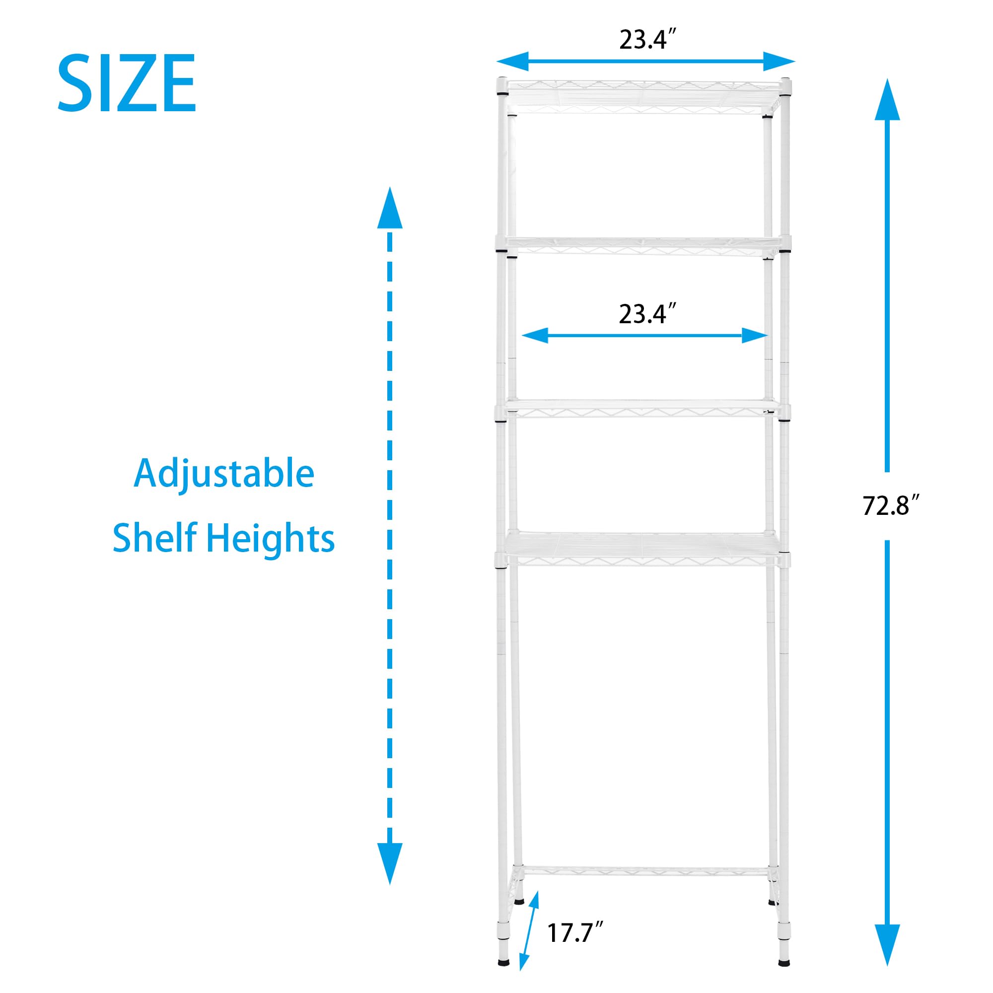 Zvyteay top shelf holding kitchen items illustrating added storage
