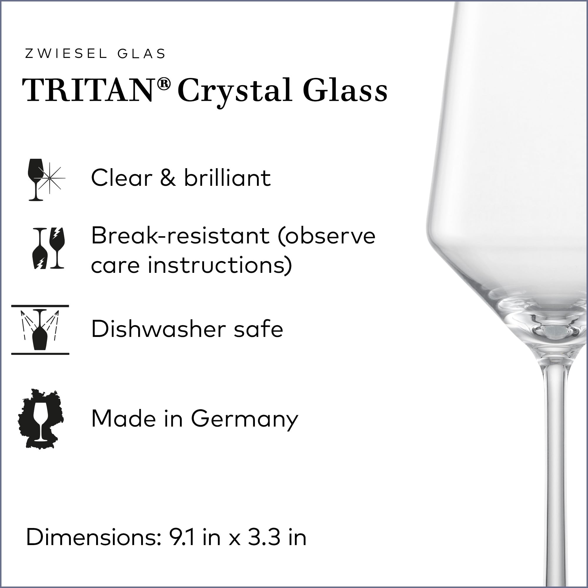 Zwiesel Glas closeup of bowl showing wide shape and aroma enhancement benefit