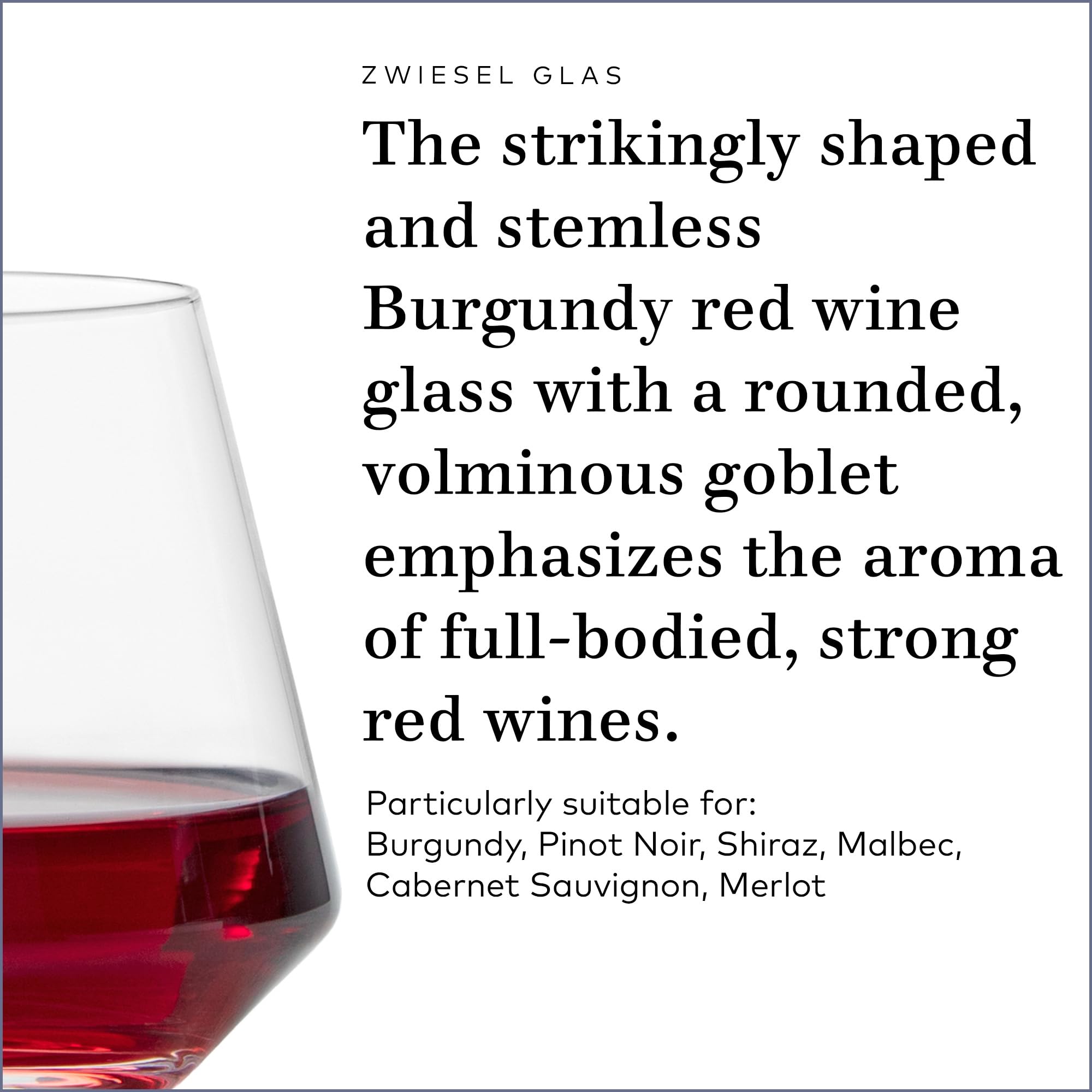 Zwiesel Glas set of six Pure glasses on table presenting modern style for gatherings