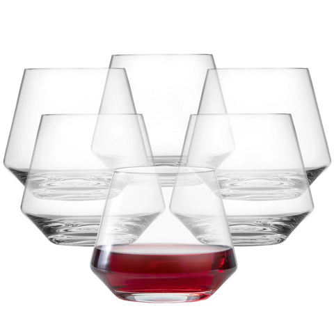 Zwiesel Glas Pure stemless burgundy front view showing elegant silhouette and clarity
