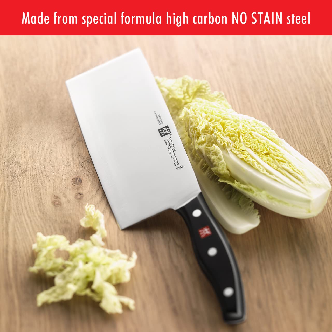 ZWILLING cleaver in use chopping vegetables for faster meal preparation