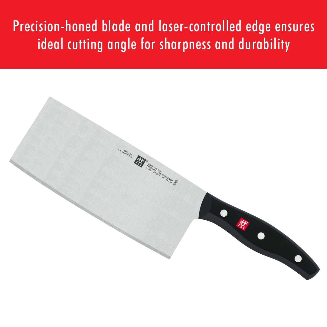 ZWILLING cleaver beside whole vegetables showing size and prep versatility