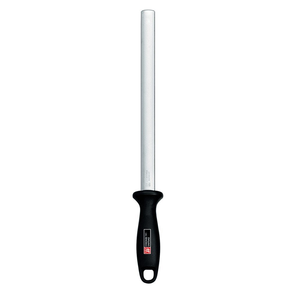 ZWILLING diamond steel front view showing flat diamond surface for faster edge polishing