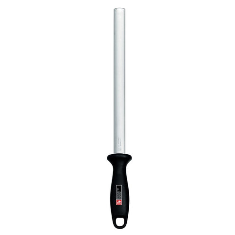 ZWILLING diamond steel front view showing flat diamond surface for faster edge polishing