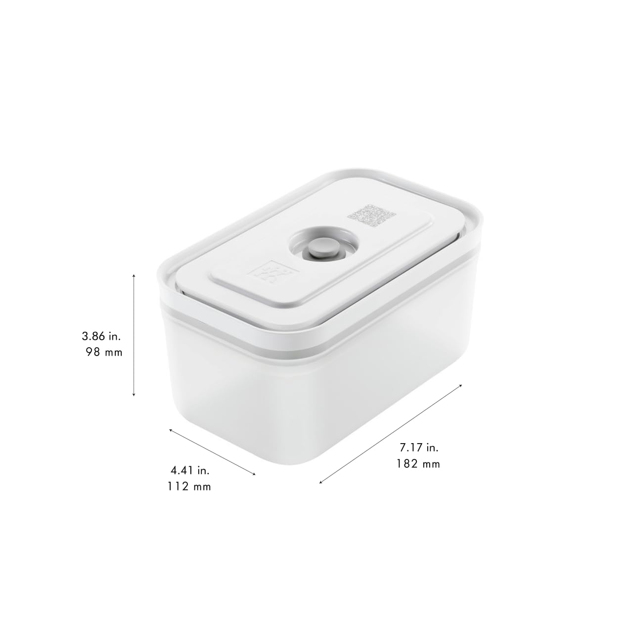 ZWILLING medium container holding salad with vacuum seal maintained, keeps ingredients crisp