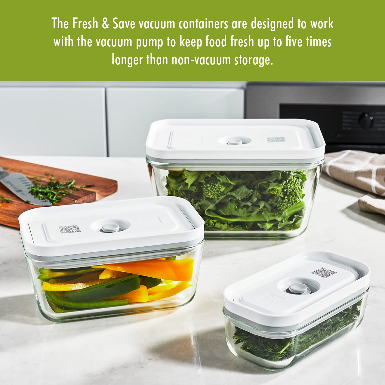 ZWILLING glass container in oven without lid demonstrating ovenproof reheating benefit