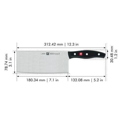 ZWILLING handle detail with triple rivets offering secure, comfortable grip