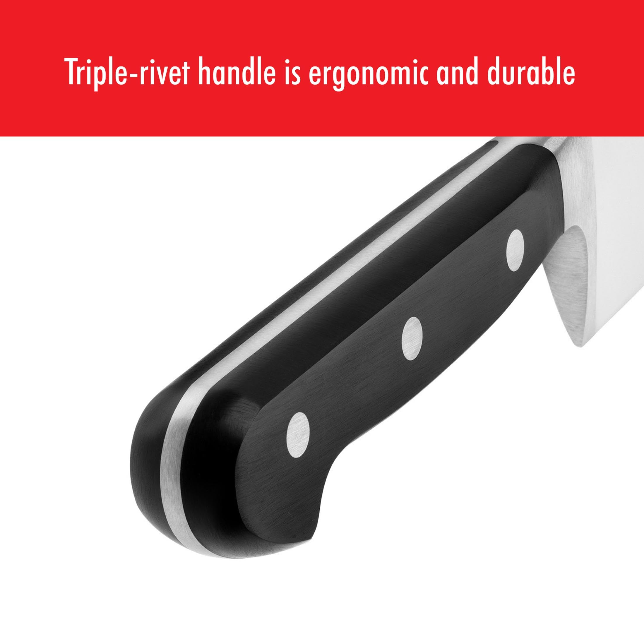 ZWILLING full tang profile showing bonded construction for durable balance