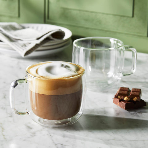 ZWILLING Sorrento Plus detail of double-wall borosilicate glass highlighting insulation benefit
