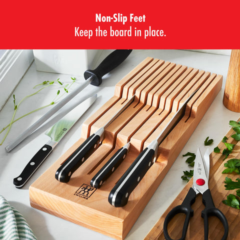 ZWILLING empty tray showing two-tier slot layout for clear organization